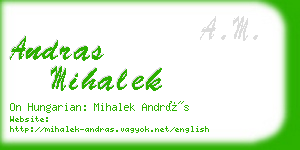 andras mihalek business card